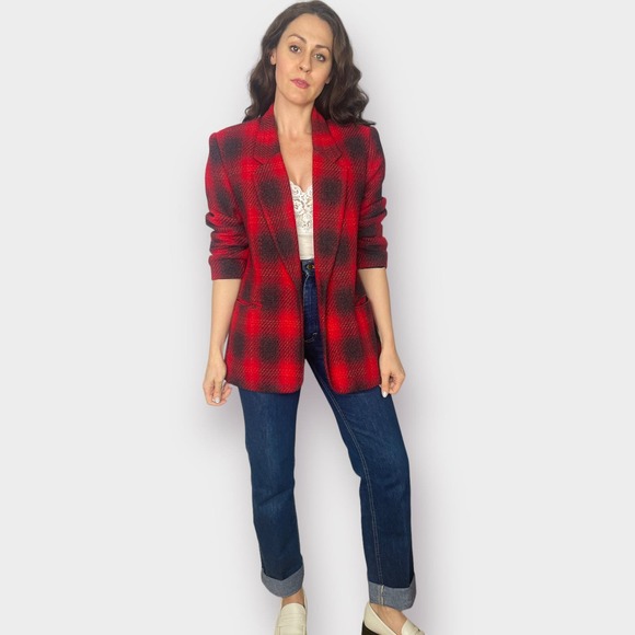 90s B T Traditions Red and Black Blazer - Picture 7 of 11